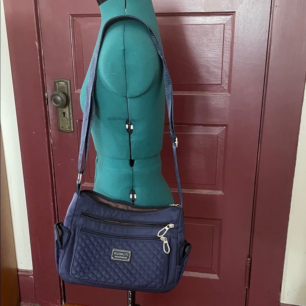 Navy Quilted Crossbody Bag